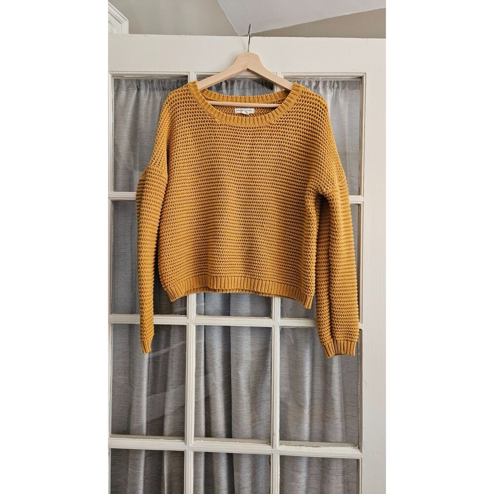 Aeropostale Mustard Yellow Chunky Knit Cropped Sweater - size XL
